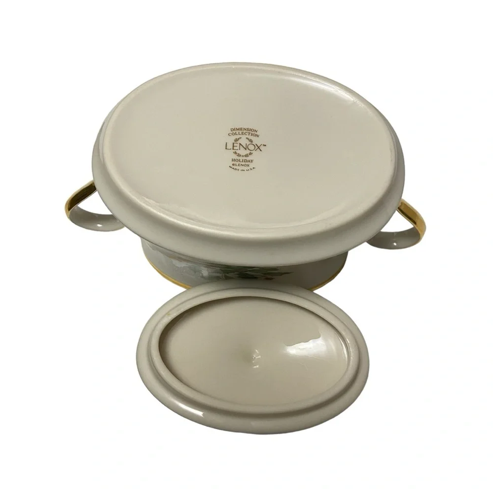 Sugar Bowl and Lid Holiday Dimension By Lenox